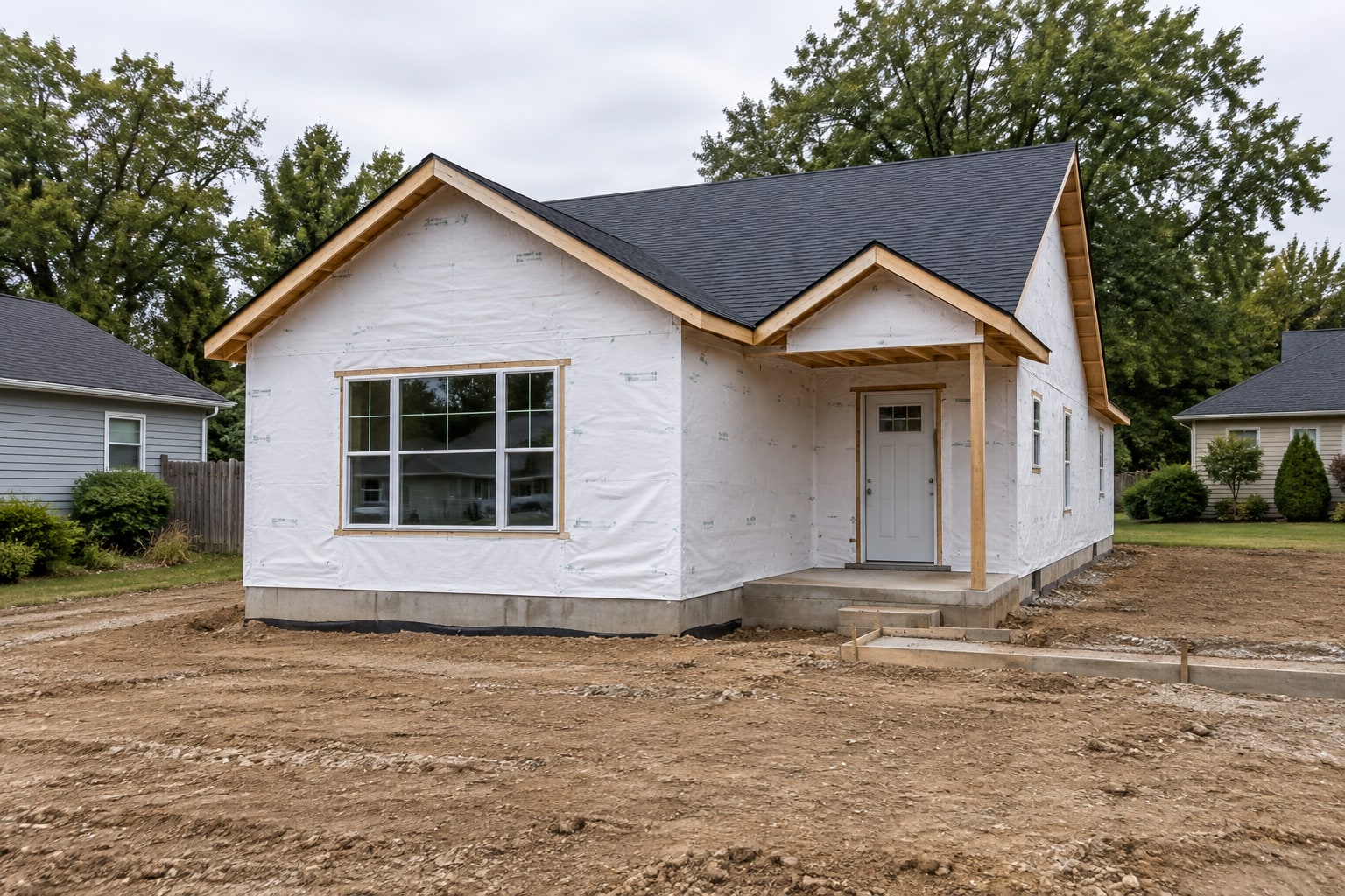 Home building · The finishing touches: before, AI concept