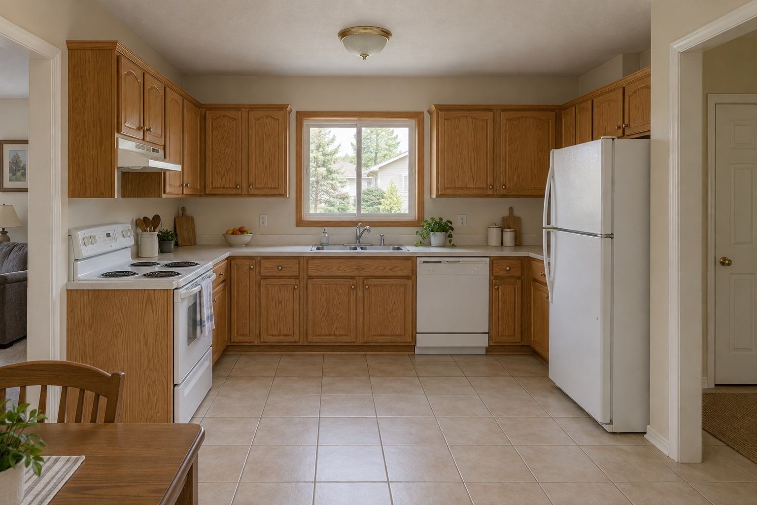 Remodeling · A fresh start for the kitchen: before, AI concept