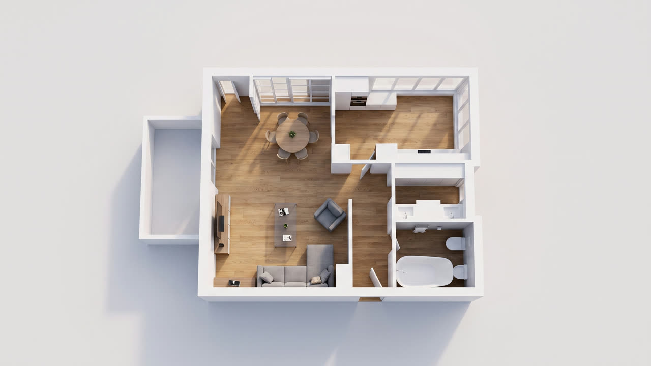 Depois: Planta 2D vira maquete 3D